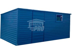 SCHOWEK - DOMEK OGRODOWY 4,5m x 3m spad w tył - drzwi - okno - antracyt grafit  4,5x3 GP215