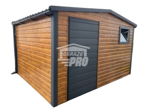 Domek Ogrodowy 3x3 Drzwi Okno rynny Dach dwuspadowy Blachodachówka  Antracyt GP233