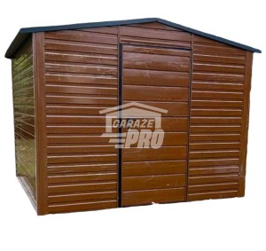 Domek Ogrodowy 3x3 Drzwi Dach dwuspadowy Drewnopodobny - Ciemny orzech  GP240