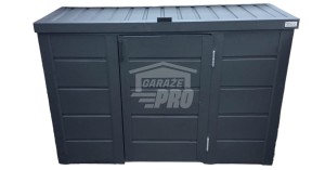 Zabudowa koszy na śmieci wiata śmietnikowa obudowa kubłów 177x65x110 cm 3x120L antracyt GP330