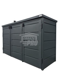 Zabudowa koszy na śmieci wiata śmietnikowa obudowa kubłów 207x80x120 cm 3x240L antracyt GP331
