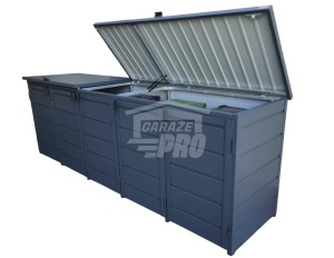 Zabudowa koszy na śmieci wiata śmietnikowa obudowa kubłów 345x80x120 cm 5x240L antracyt GP332