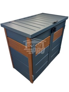 Zabudowa koszy na śmieci wiata śmietnikowa obudowa kubłów 120x65x110 cm 2x120L antracyt + złoty dąb GP339