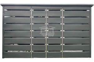 Wiata śmietnikowa dach prosty 4x0,6m 2x furtka -  Antracyt GP557