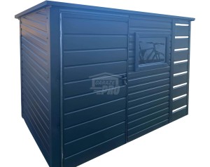 Schowek - Domek Ogrodowy 2x1,5m + wiata 0,5m -  Drzwi  - okno - antracyt - dach spad w tył GP558