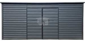 Schowek - Domek Ogrodowy 5x2m - Brama - okno - antracyt - dach spad w tył GP618