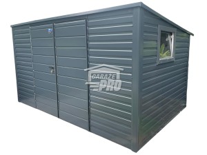 Domek ogrodowy 5x3 brama dwuskrzydłowa  + okno  antracyt Dach spad w tył  GP116 