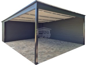 Wiata samochodowa CarPort 6x6 - rynna - dach spad w tył  GP662