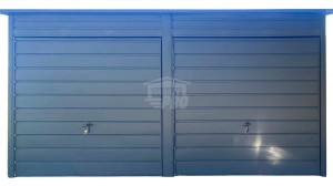 Garaż blaszany 6x6m - 2x brama - antracyt - dach spad w tył  GP680