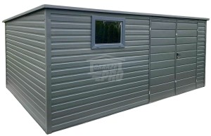 Schowek - Domek Ogrodowy 4,5x3m -  Drzwi  - okno - antracyt - dach spad w tył  GP701