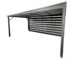 Carport - wiata samochodowa 4x6 m - dodatkowa zabudowa - antracyt - dach spad w tył GP734