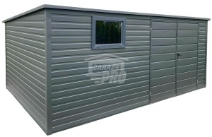 Schowek - Domek Ogrodowy 4,5x3m -  Drzwi  - okno - antracyt - dach spad w tył  GP757