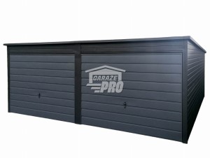 Garaż blaszany 6x5  Brama uchylna x2  antracyt spad w tył  GP124   