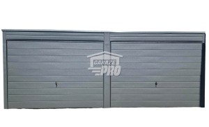 Garaż blaszany 6x6  Brama uchylna x2  antracyt spad w tył GP129  