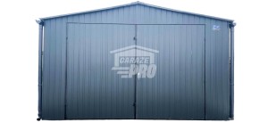 Garaż blaszany 4x5 Brama + okno Antracyt  Dach dwuspadowy GP145