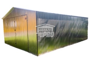 Garaż blaszany 4x6 Brama - ocynk - dwuspad GP186