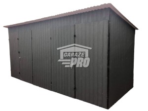 Domek ogrodowy 5x2 2x brama dwuskrzydłowa antracyt Dach spad w tył  GP187